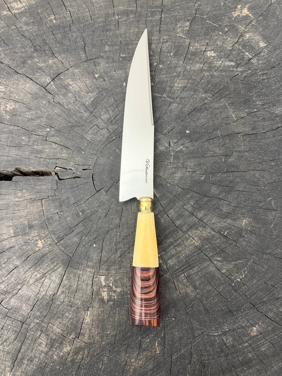 8" Chef Knife, Violet Jacaranda & Ostrich Bone, SS420 - 200mm