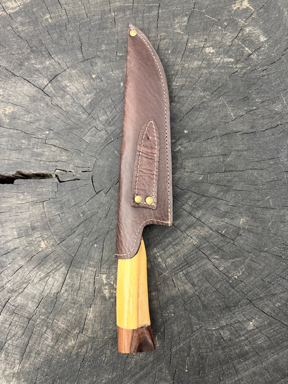 8" Artisan Knife, Ostrich Bone, SS440 - 190mm