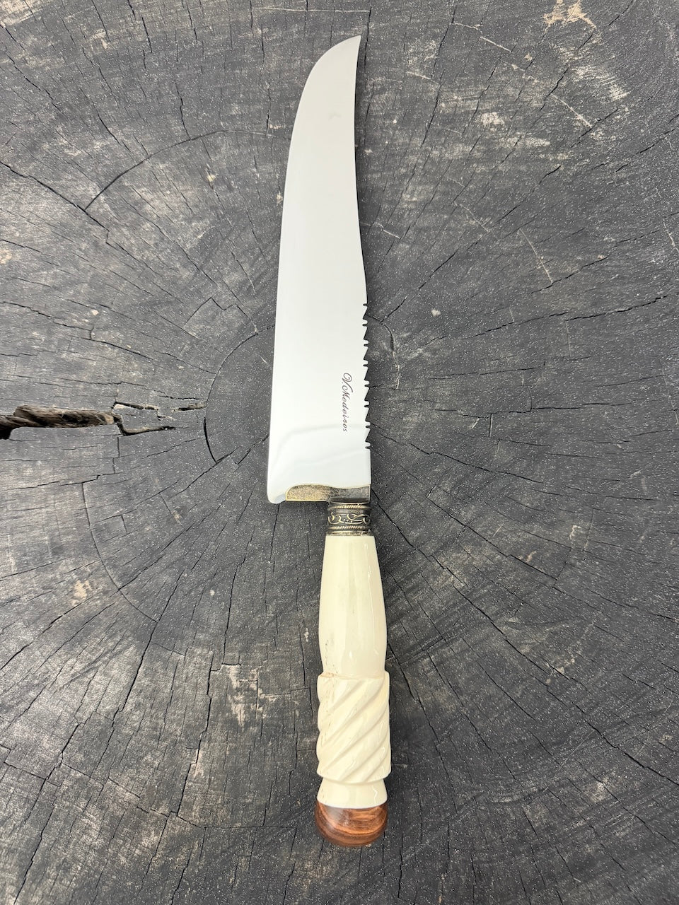 9" Artisan BBQ Knife, Ostrich Bone, SS440 - 230mm