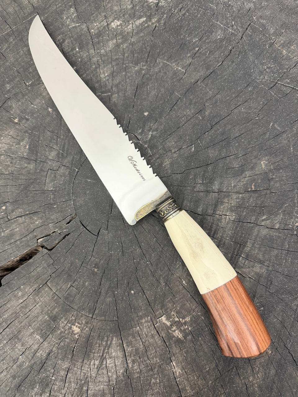 9" Artisan BBQ Knife, Ostrich Bone, SS440 - 230mm