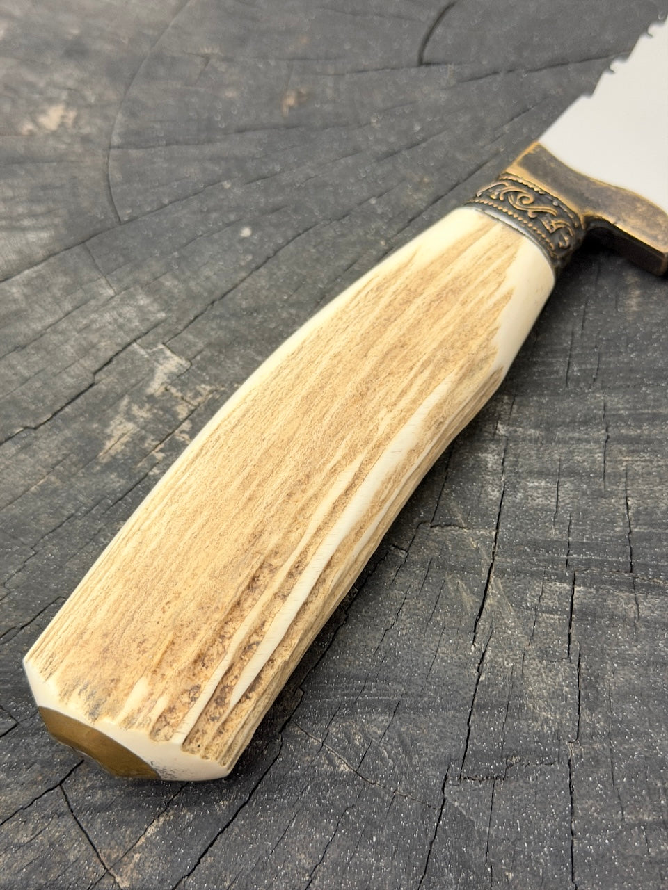 10" Chef Gaucho Knife, Deer Antler, SS440 - 250mm