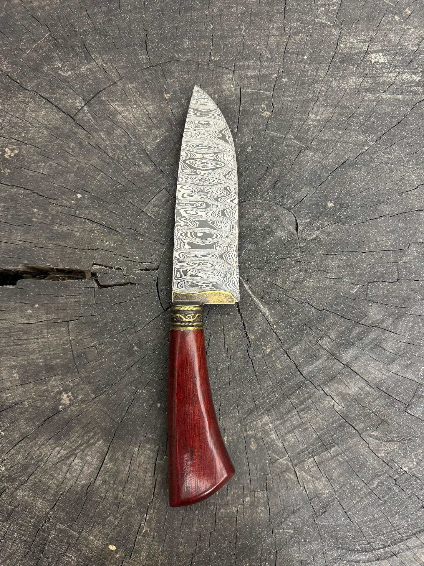 5" Damascus Skinner Knife 120 Layers, Pau Brasil, CS1084 15n20