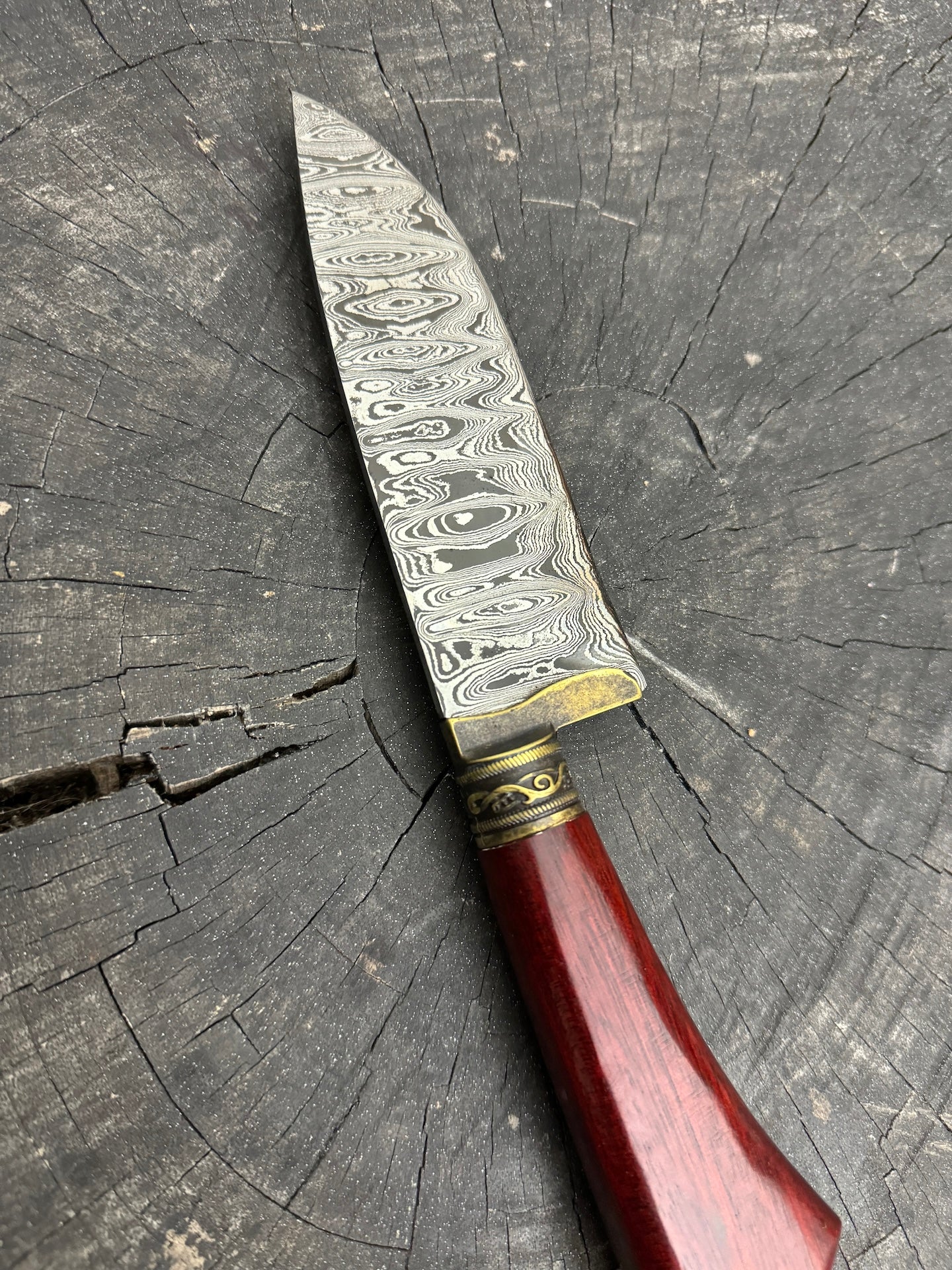 5" Damascus Skinner Knife 120 Layers, Pau Brasil, CS1084 15n20