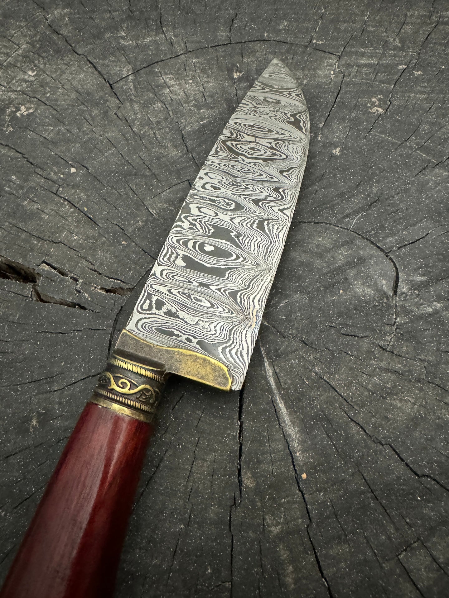 5" Damascus Skinner Knife 120 Layers, Pau Brasil, CS1084 15n20