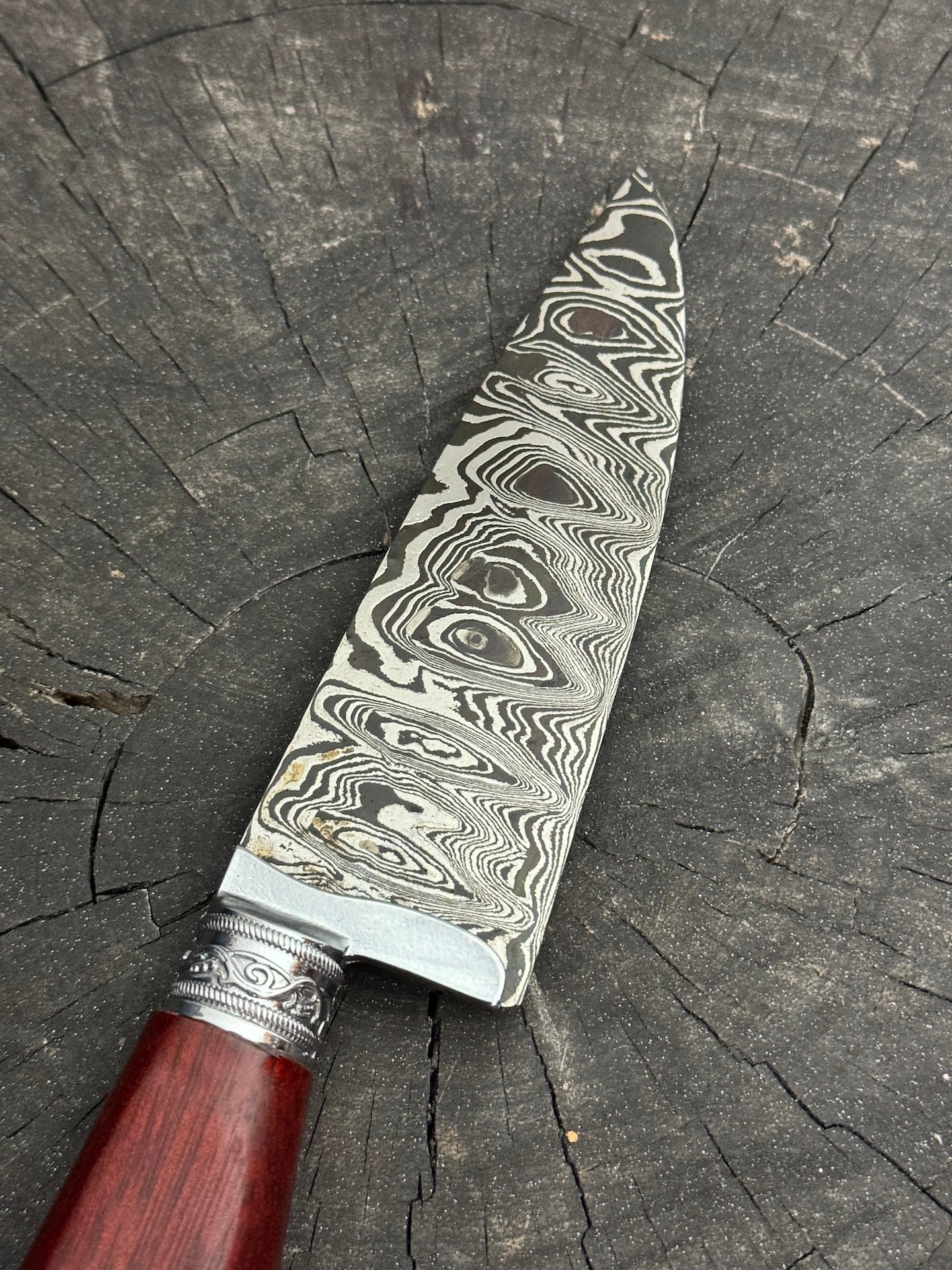 5" Damascus Skinner Knife 120 Layers, Pau Brasil, CS1084 15n20