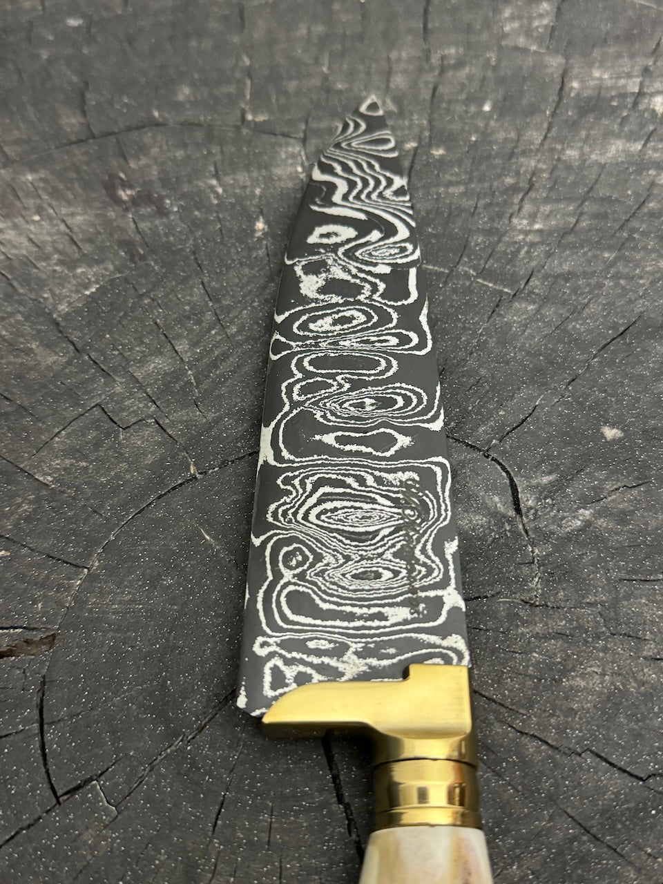 6" Damascus Knife, Deer Antler, CS1095 15n20