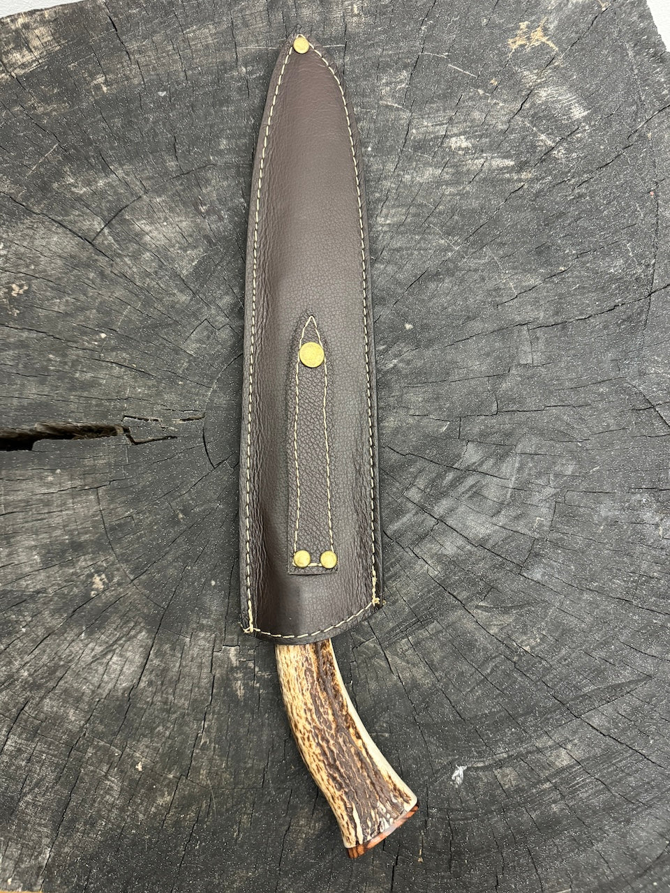 10" Damascus Knife, Deer Antler, CS1095 15n20