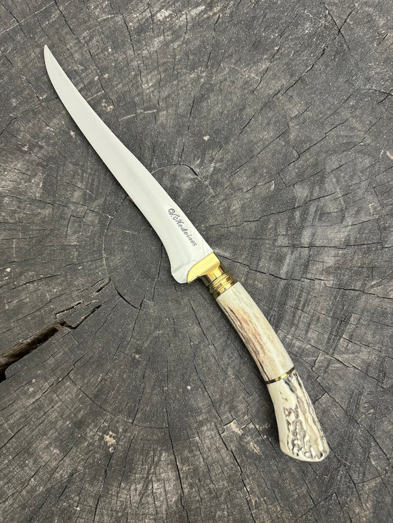 8" Boning Knife, Deer Antler, SS420 - 200mm