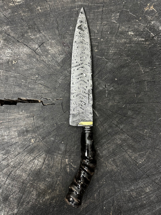9" Damascus Chef Knife, Antelope Horn, CS1095 15n20