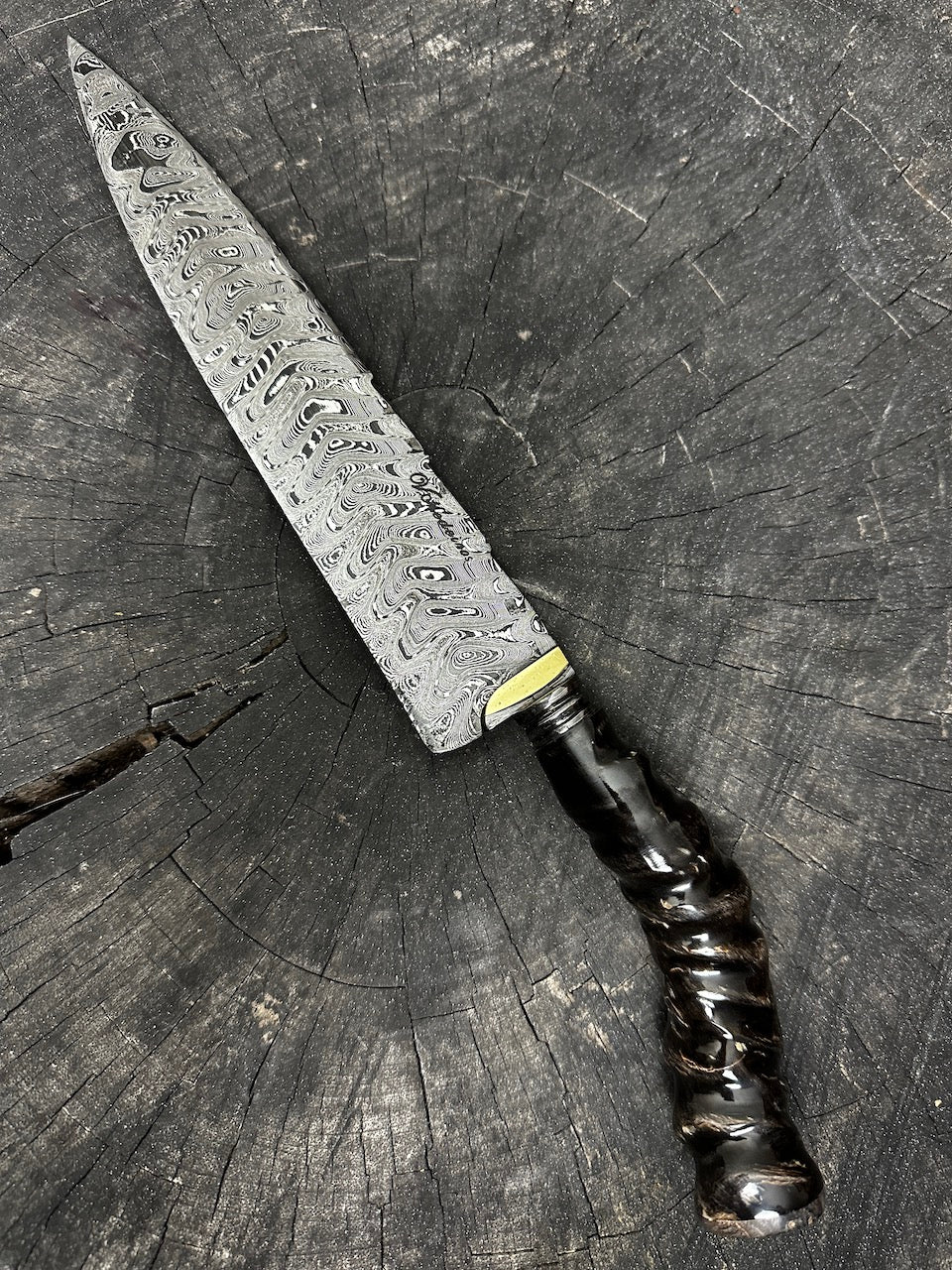 9" Damascus Chef Knife, Antelope Horn, CS1095 15n20