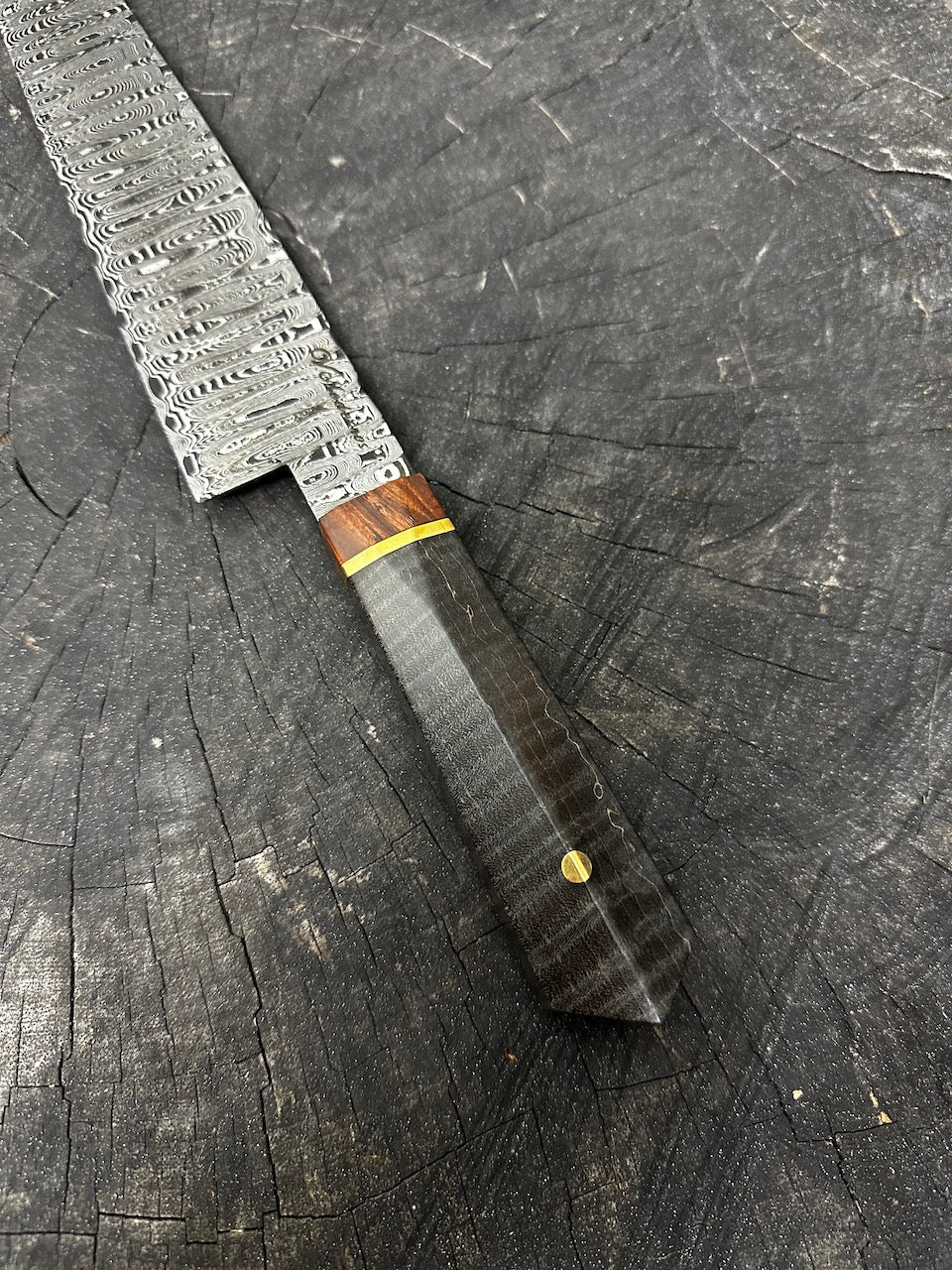 9" Damascus Knife, Curly Maple, GH CS1095 15n20