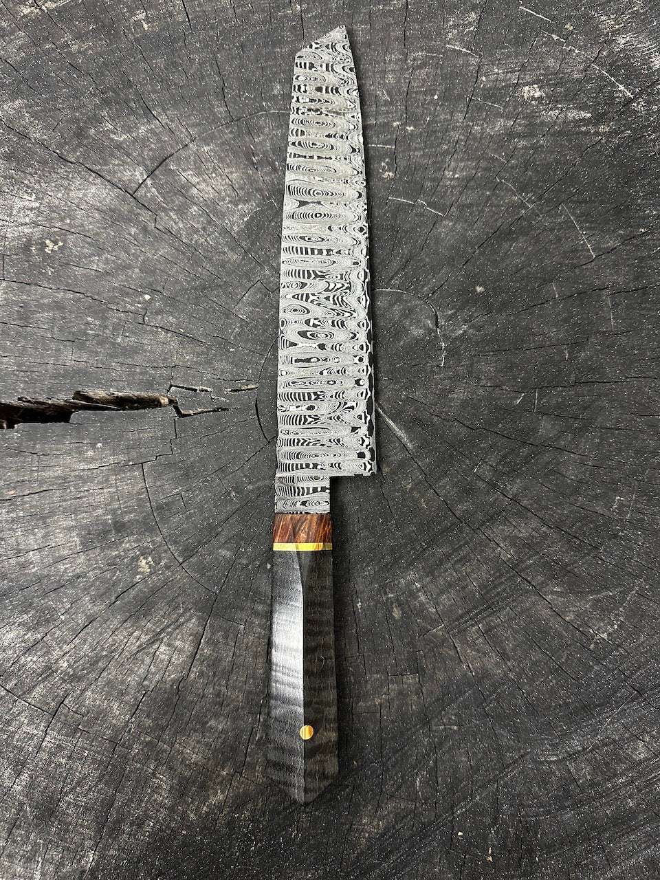 9" Damascus Knife, Curly Maple, GH CS1095 15n20