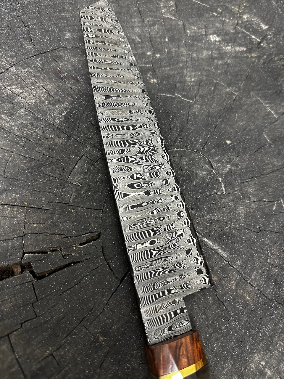 9" Damascus Knife, Curly Maple, GH CS1095 15n20