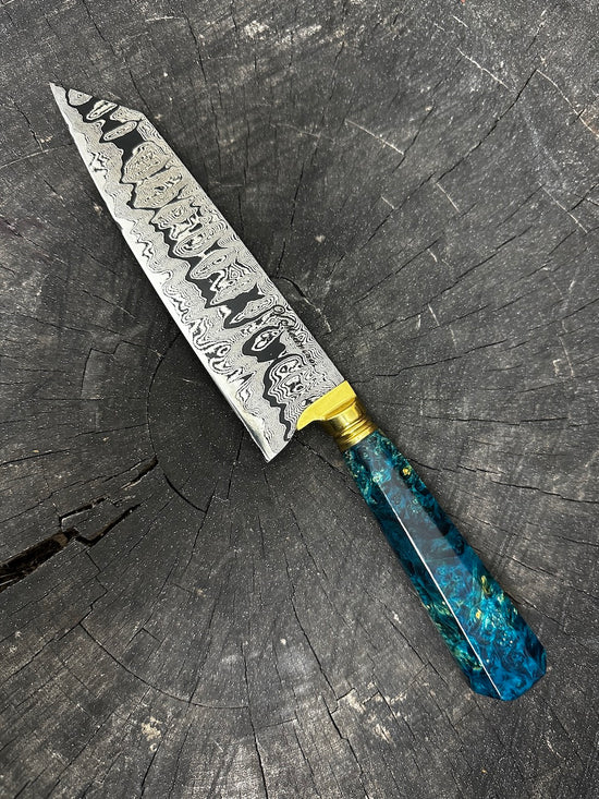 7" Damascus Bunka Knife 160 Layers GH CS1095 15n20
