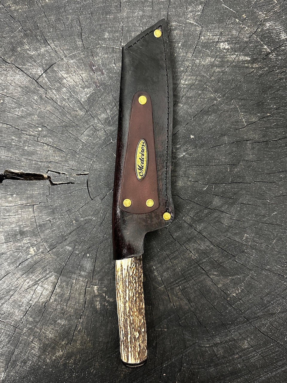 8" Damascus Knife, Deer Antler, CS1095 15n20