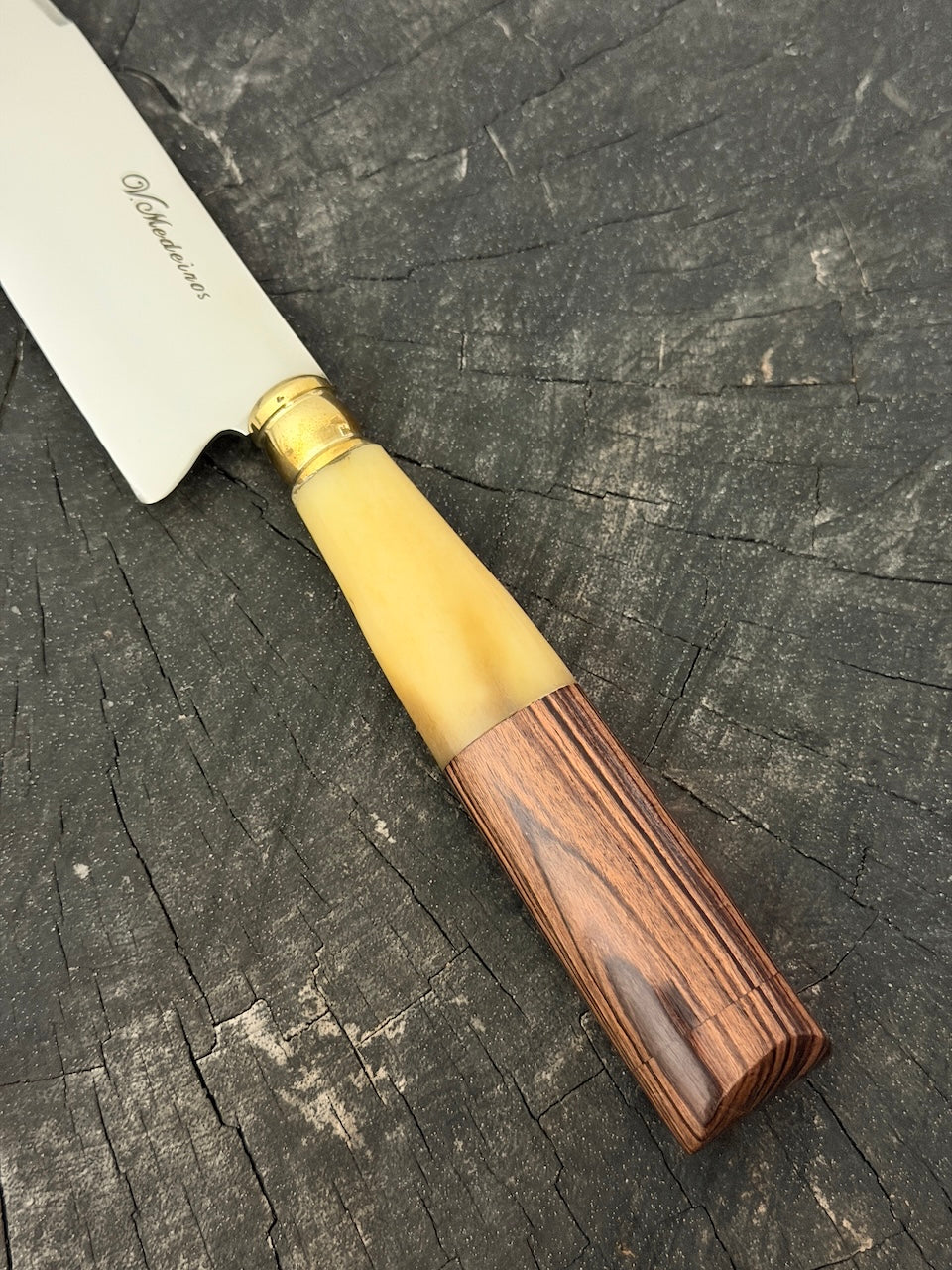 8" Chef Knife, Violet Jacaranda & Ostrich Bone, SS420 - 200mm