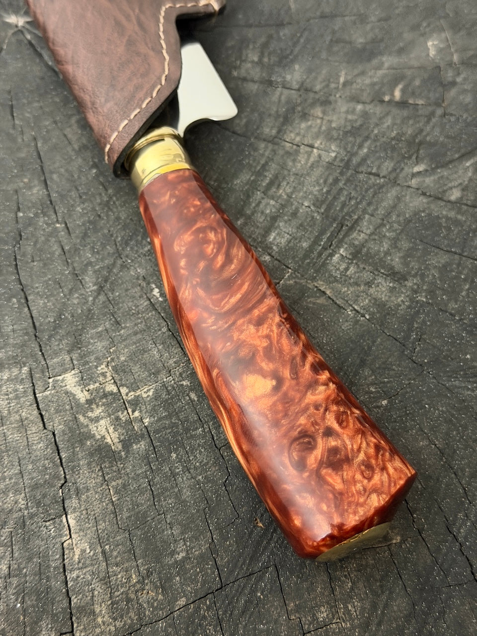10" Chef Knife, Inferno Custom Block, SS440 - 250mm