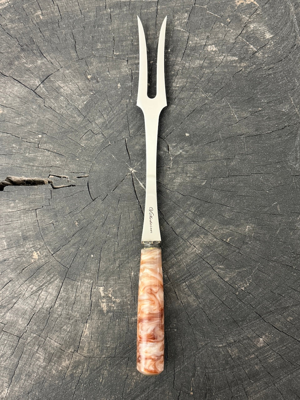 10" BBQ & Grill Fork, Custom Block, SS440 - 250mm