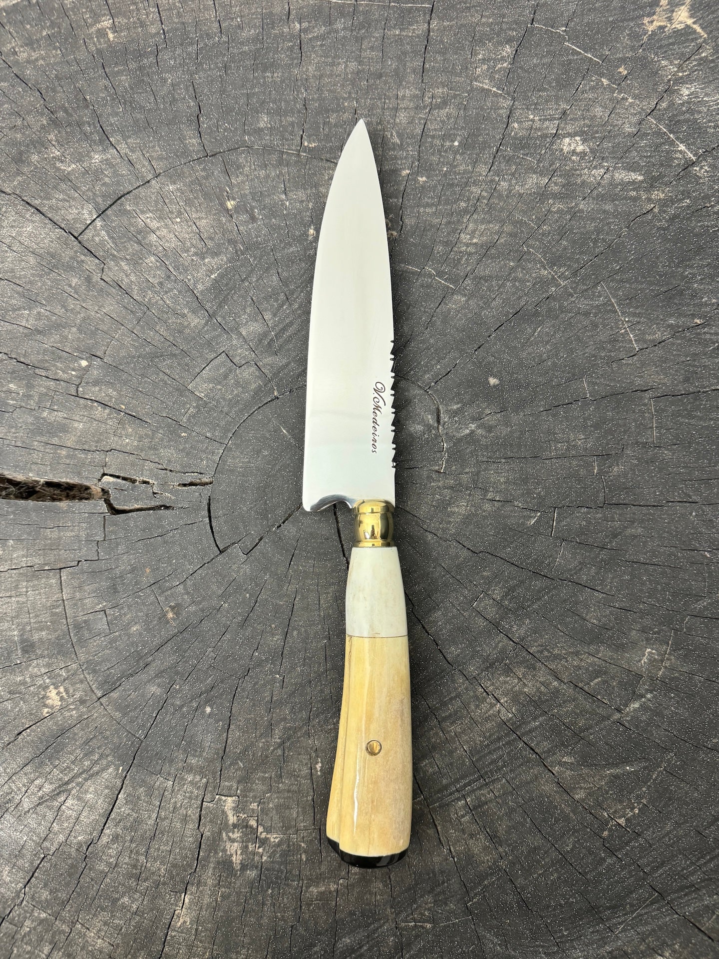 6" Utility Knife, Ostrich Bone & Deer Antler, SS440 - 150mm