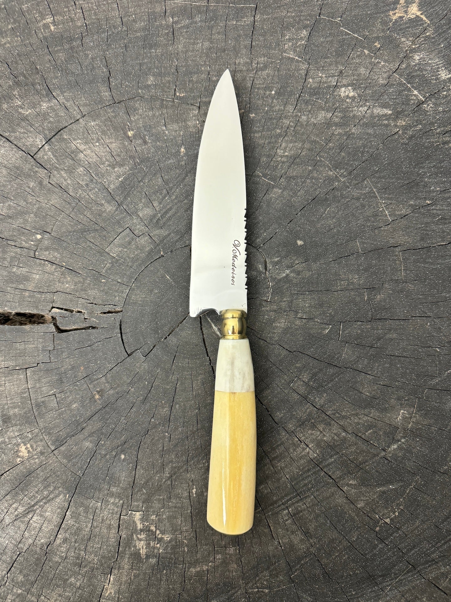 6" Utility Knife, Ostrich Bone & Deer Antler, SS440 - 150mm