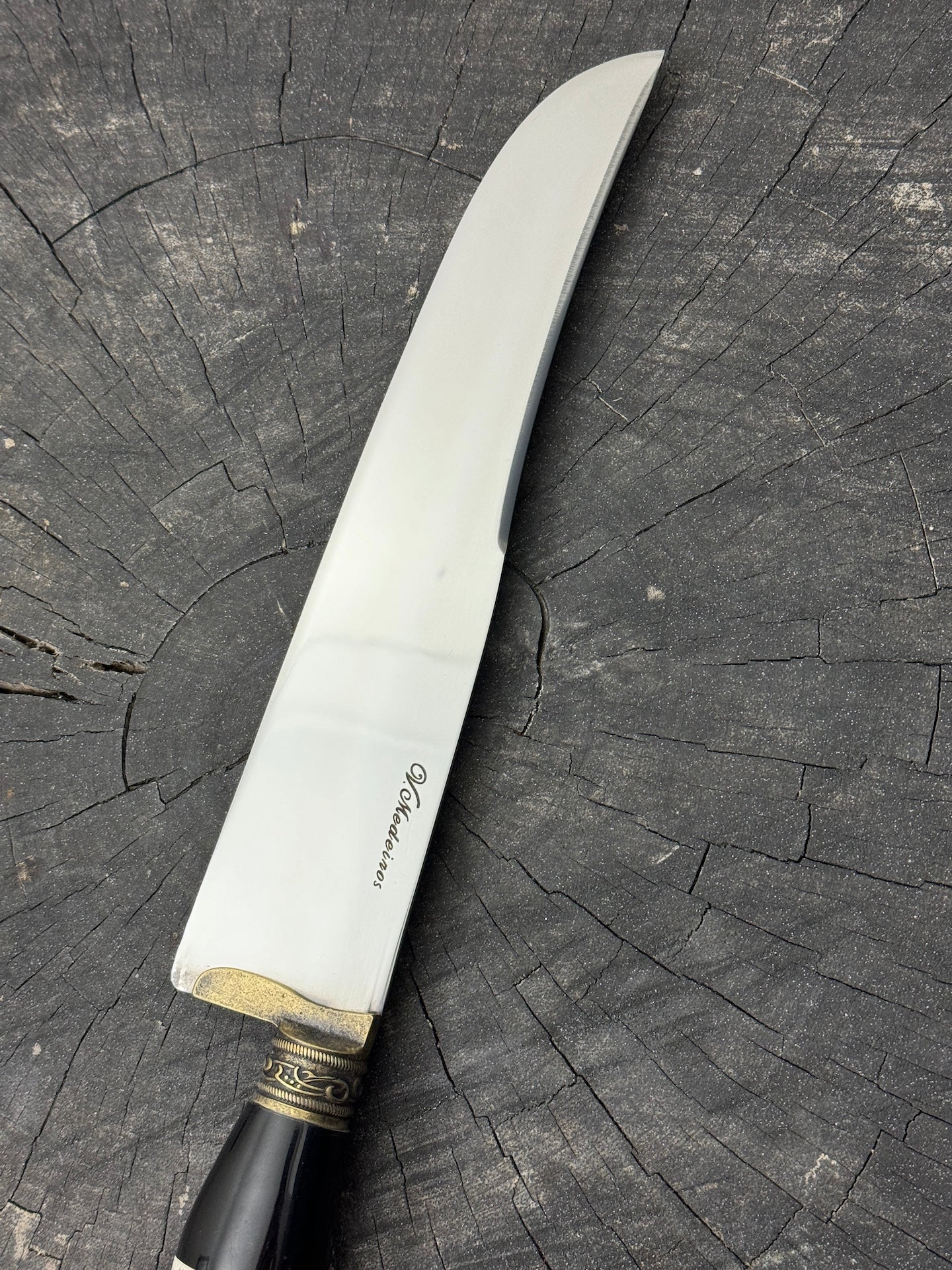 9" Artisan BBQ Knife, Ostrich Bone & Custom Resin, SS440 - 230mm