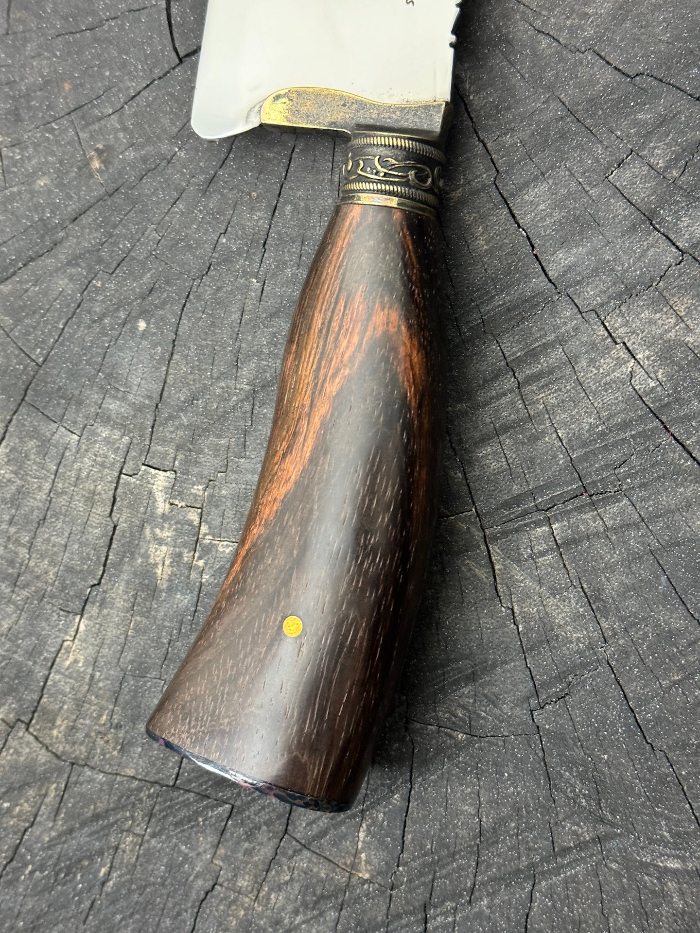 8" Picanha Chef Knife, Dark Imbuia Hardwood & Whale Skull, SS440 - 200mm
