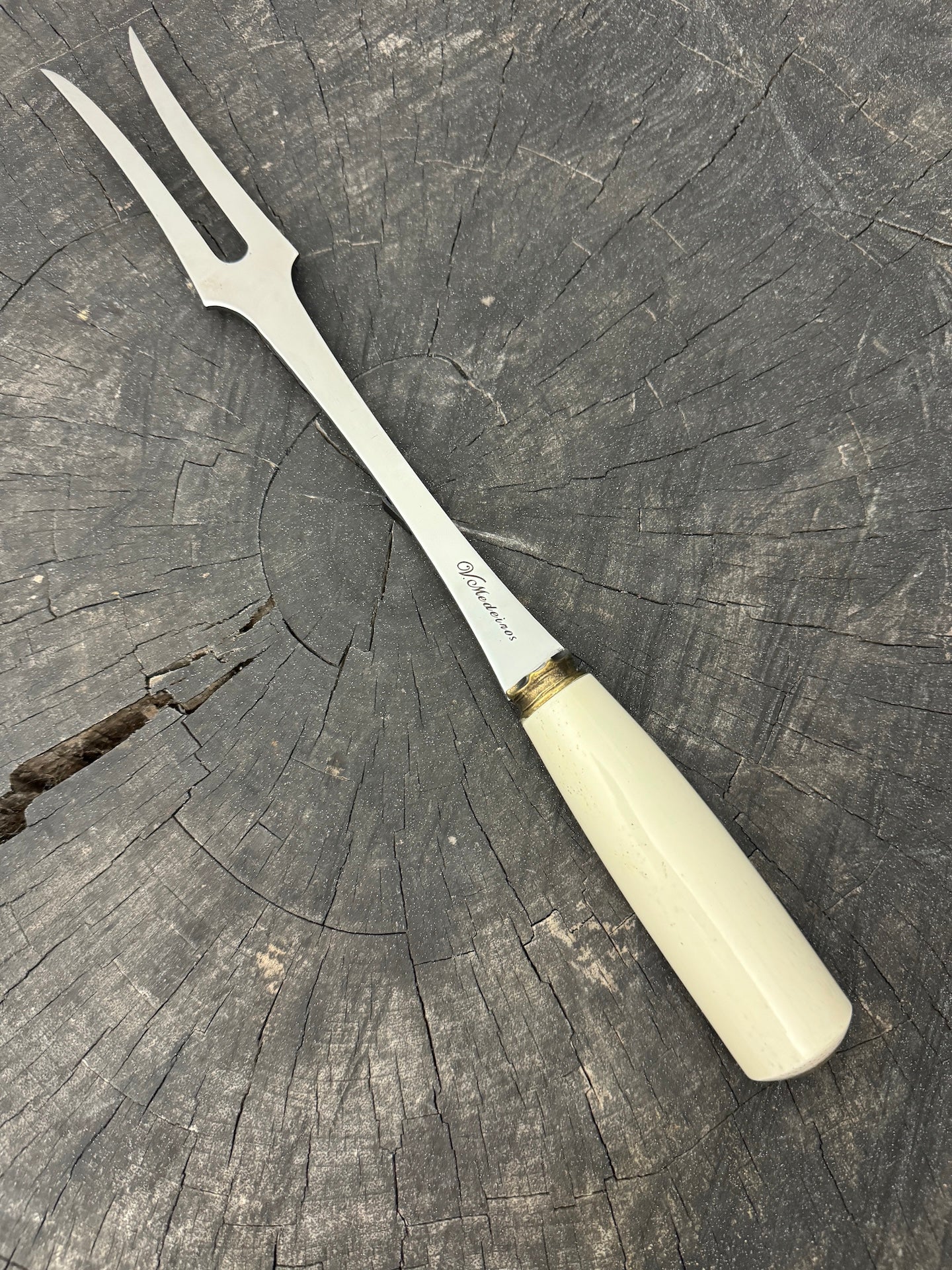 10" BBQ & Grill Fork, Ostrich Bone, SS440