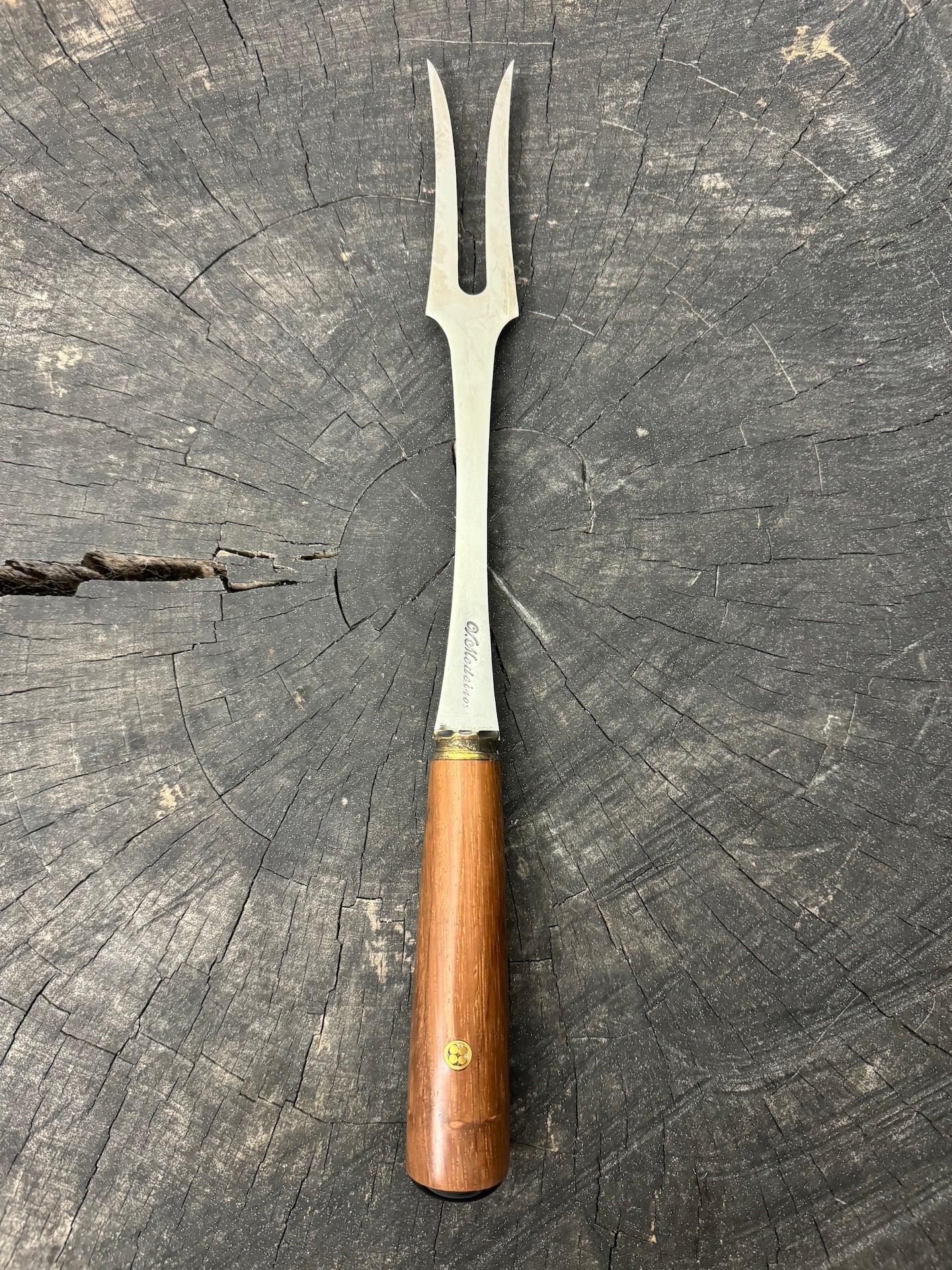 10" BBQ & Grill Fork, Native Hardwood, SS440