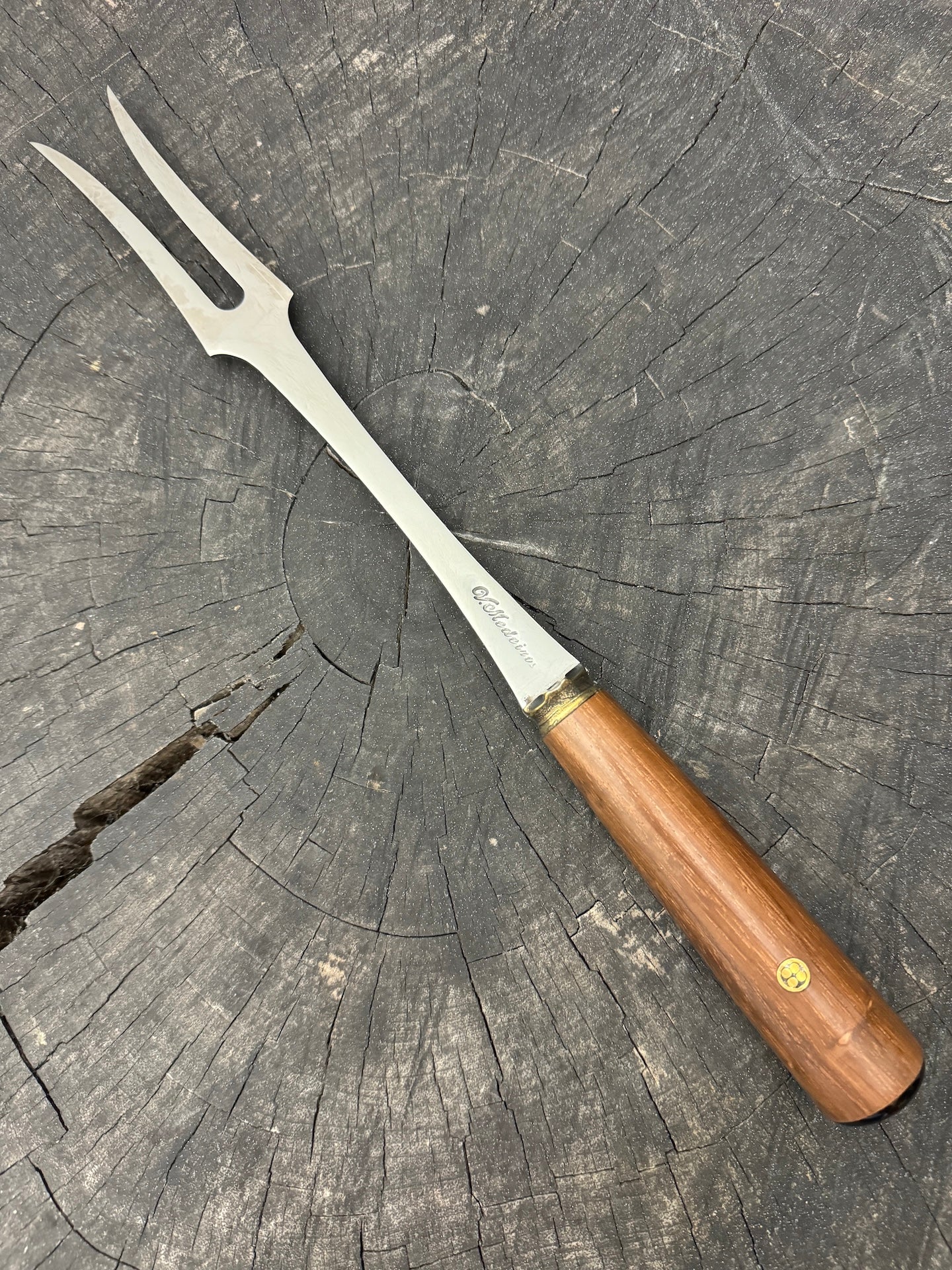 10" BBQ & Grill Fork, Native Hardwood, SS440