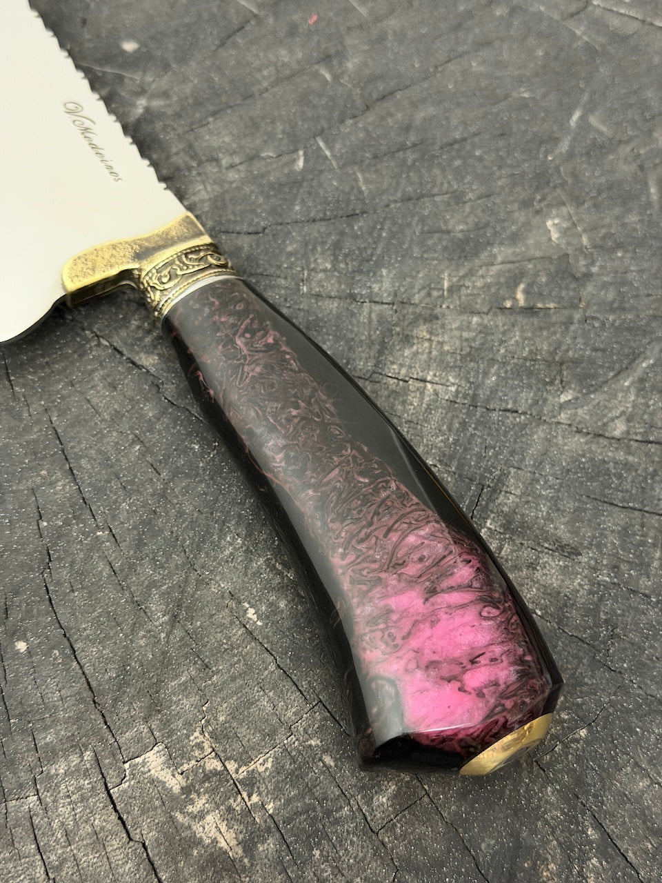 8" Picanha Chef Knife, Custom Resin, SS440 - 200mm