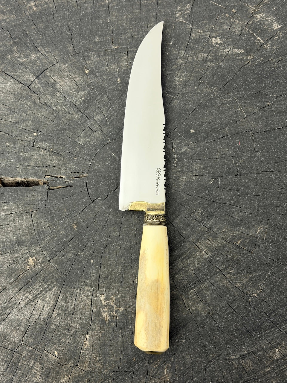 8" Artisan Knife, Ostrich Bone, SS440 - 190mm