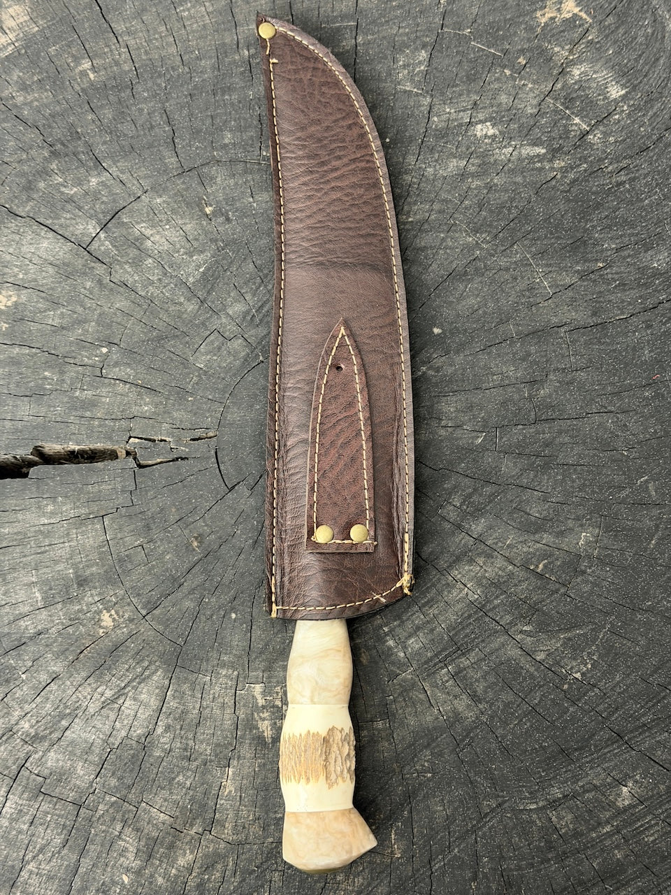 10" Butchers Knife, Custom Antler, SS440 - 250mm