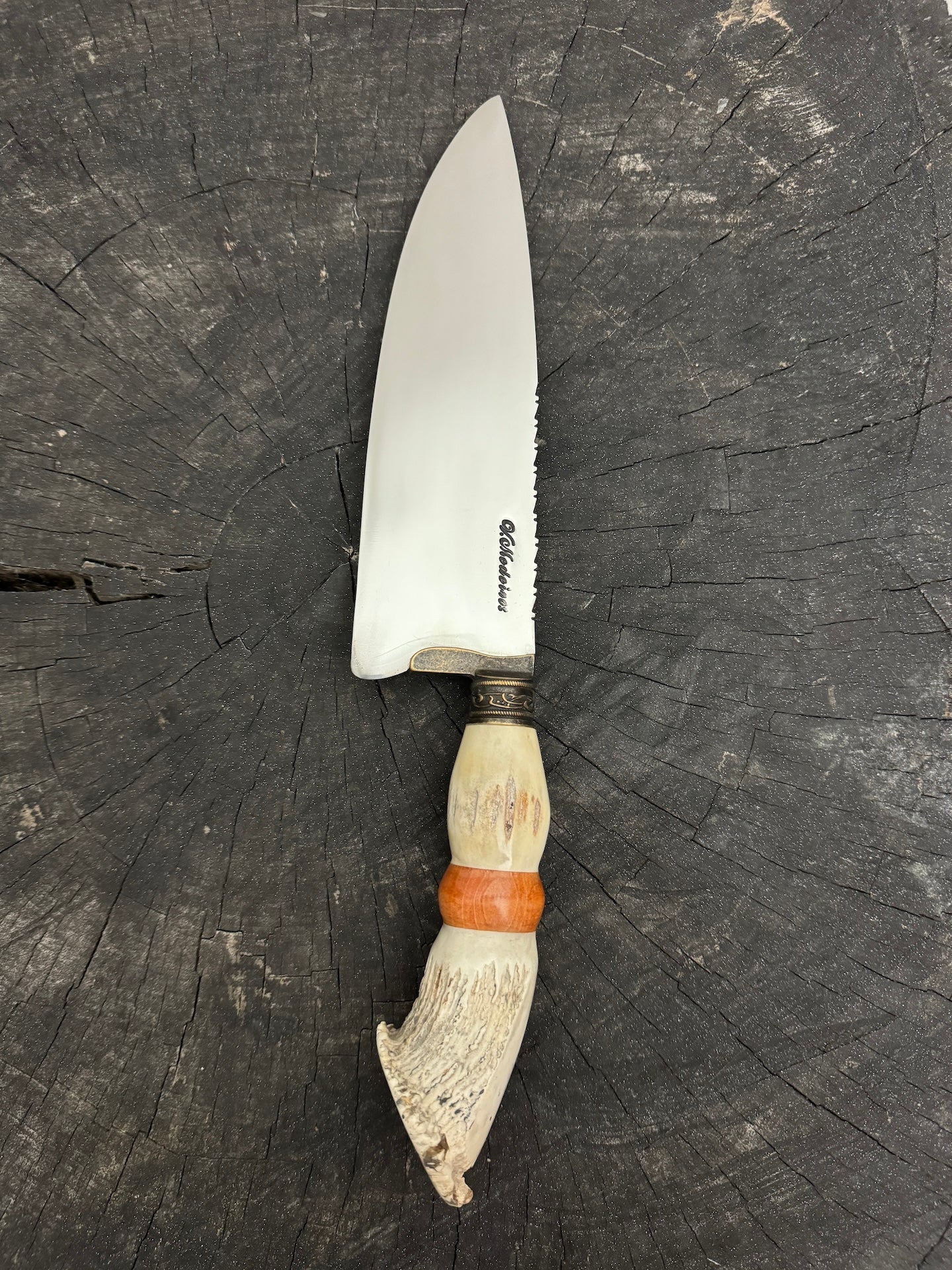 8" Picanha Chef Knife, Deer Antler, SS440 - 200mm