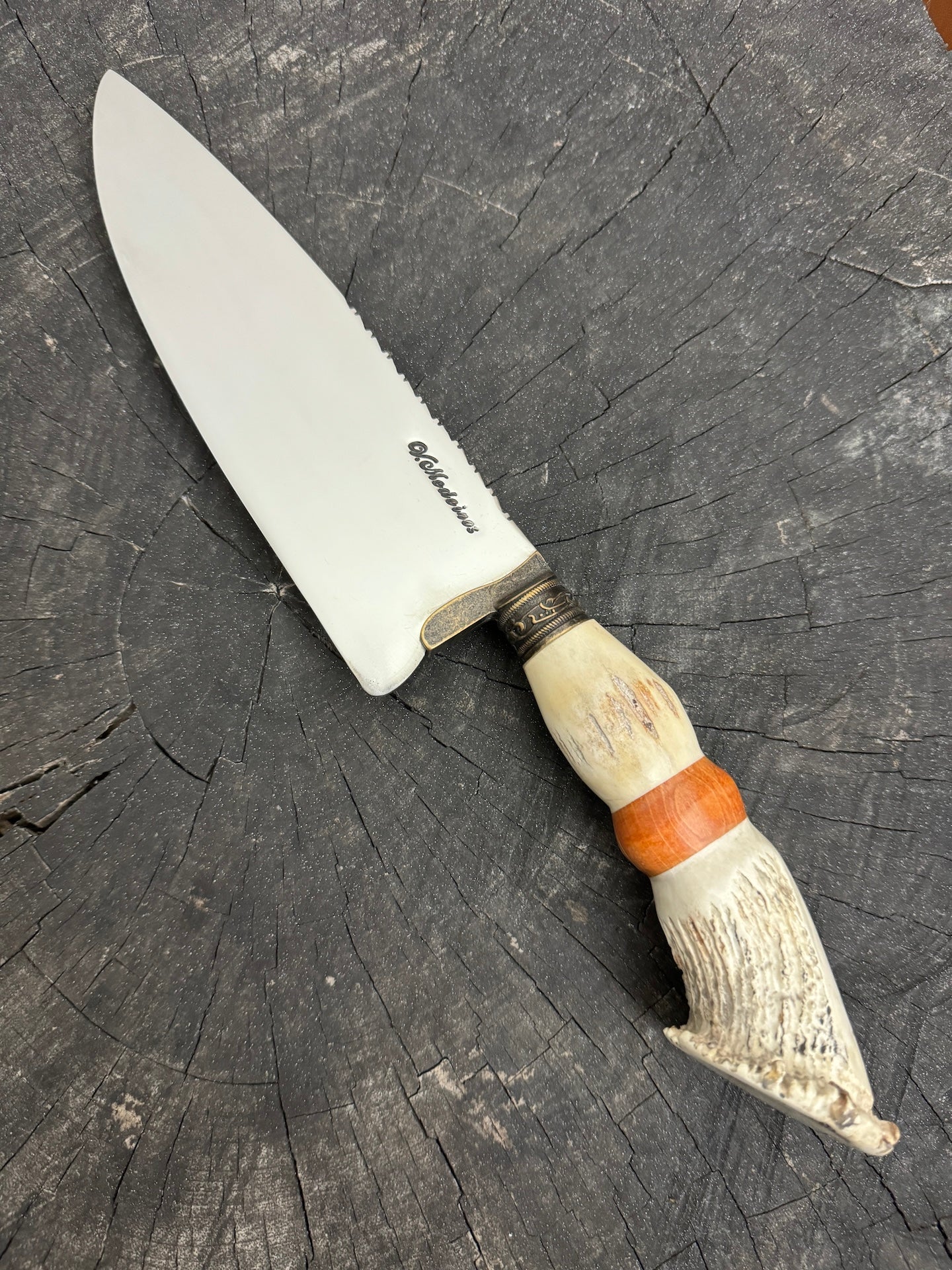 8" Picanha Chef Knife, Deer Antler, SS440 - 200mm