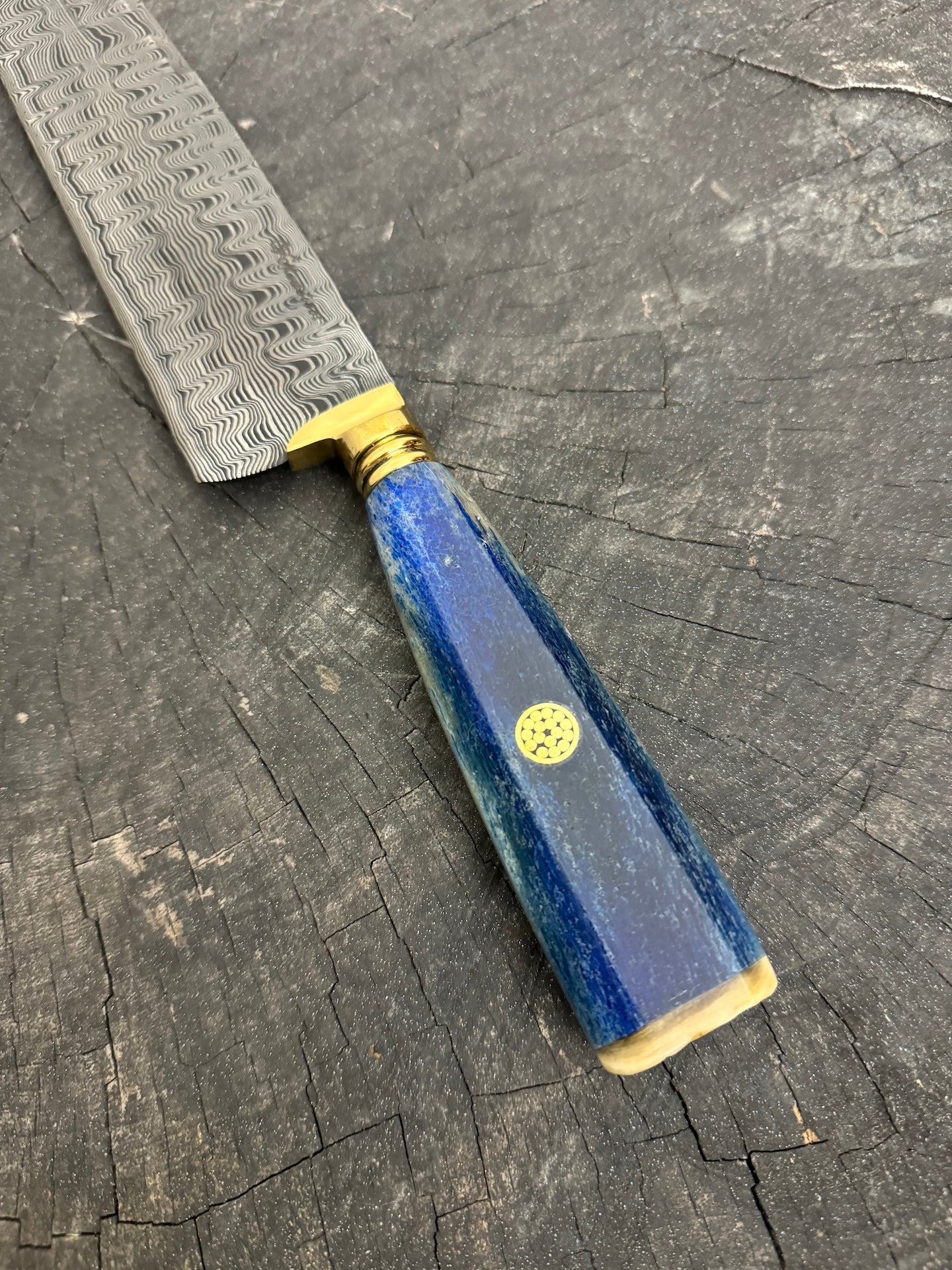 10" Damascus Knife, Whale Rib Bone, CS1095 15n20 - 250mm