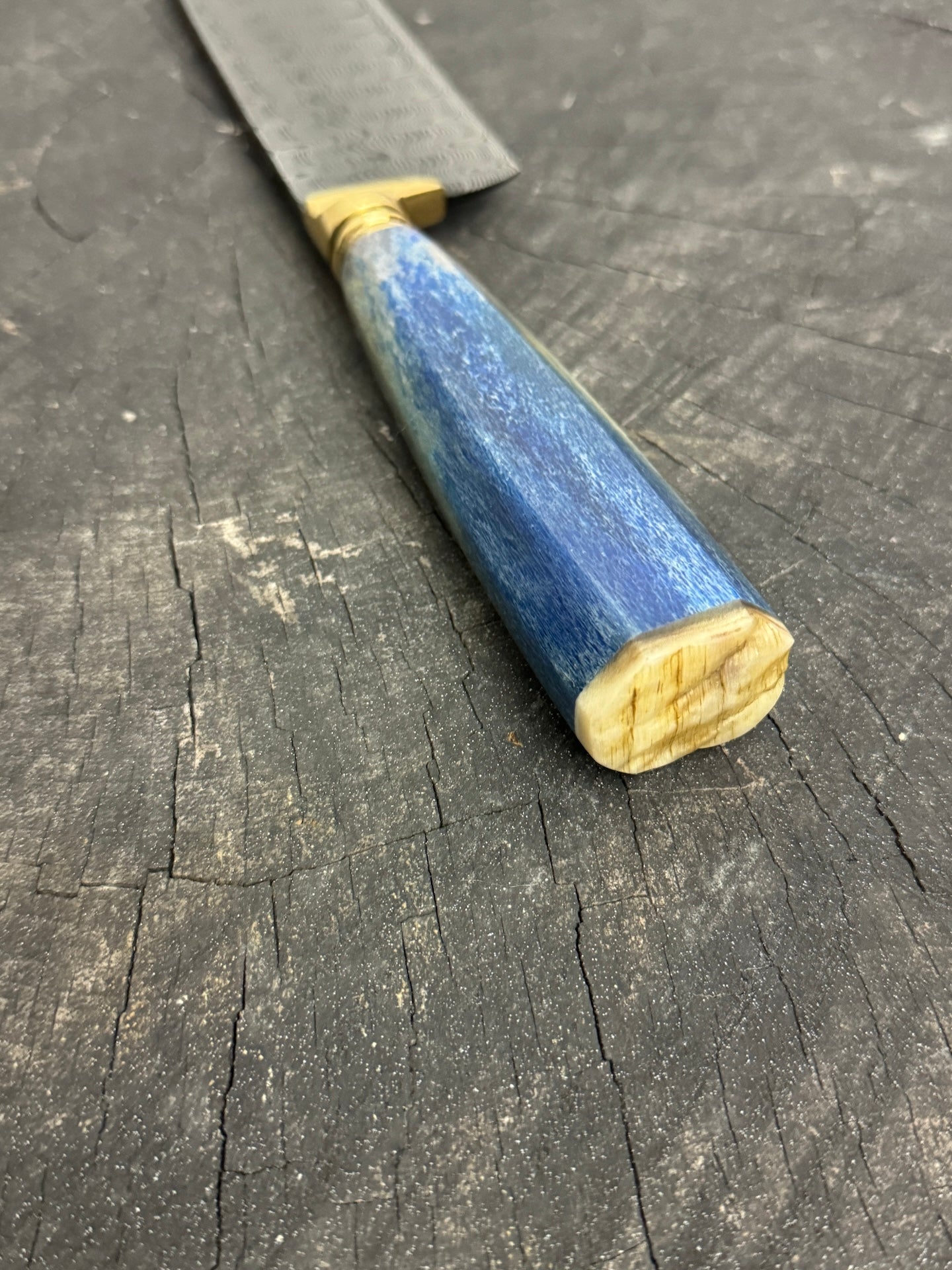 10" Damascus Knife, Whale Rib Bone, CS1095 15n20 - 250mm