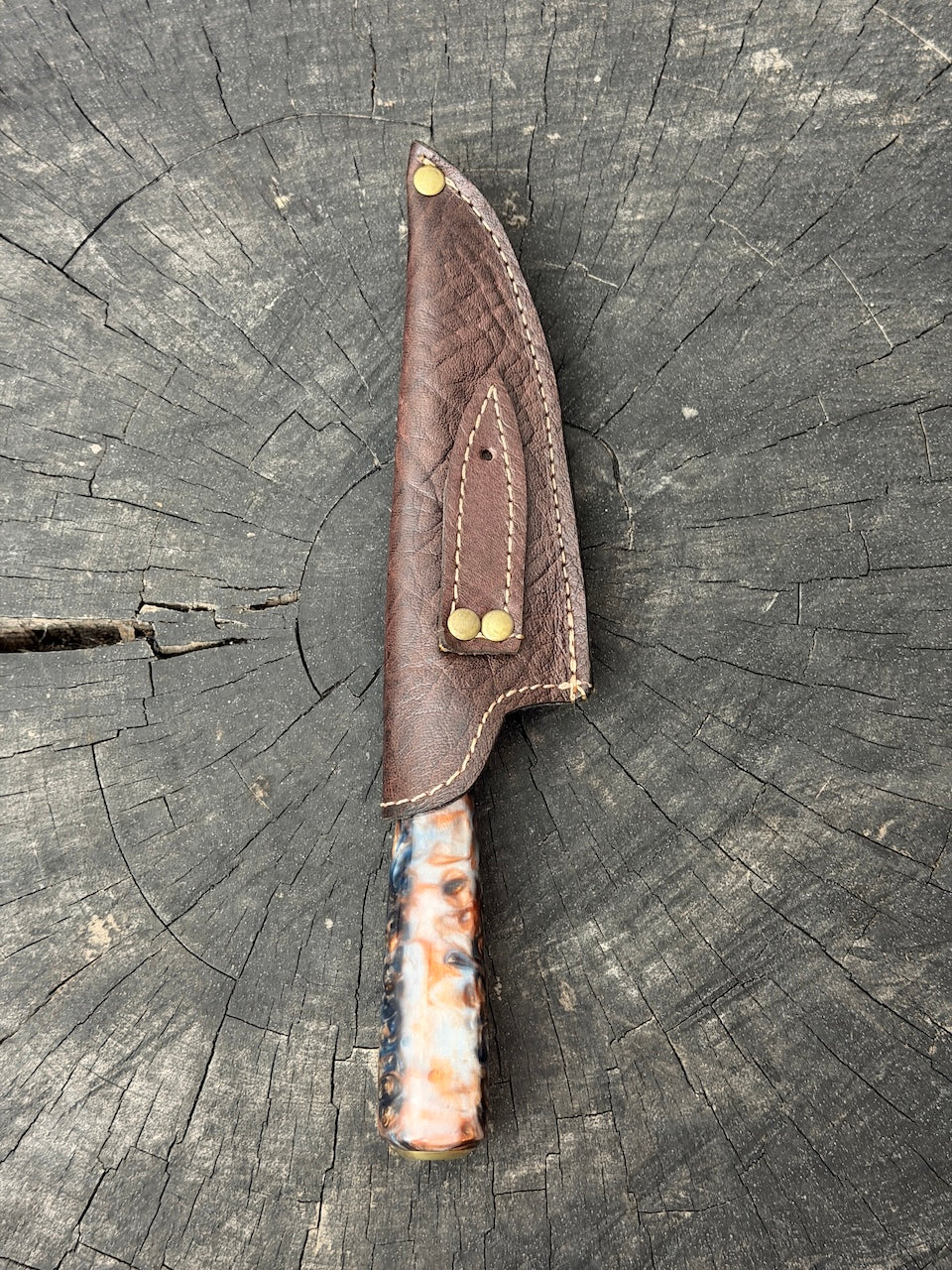 4” Skinner Knife, NightFire Custom Block - SS420 - 105mm