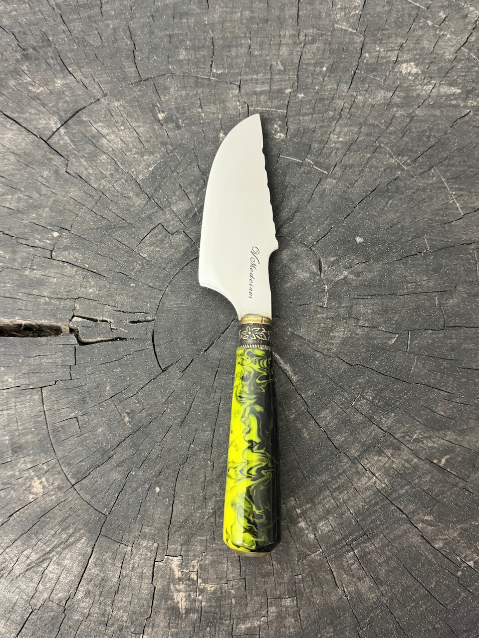 4” Skinner Knife, Electric Jungle Custom Block - SS420 - 105mm