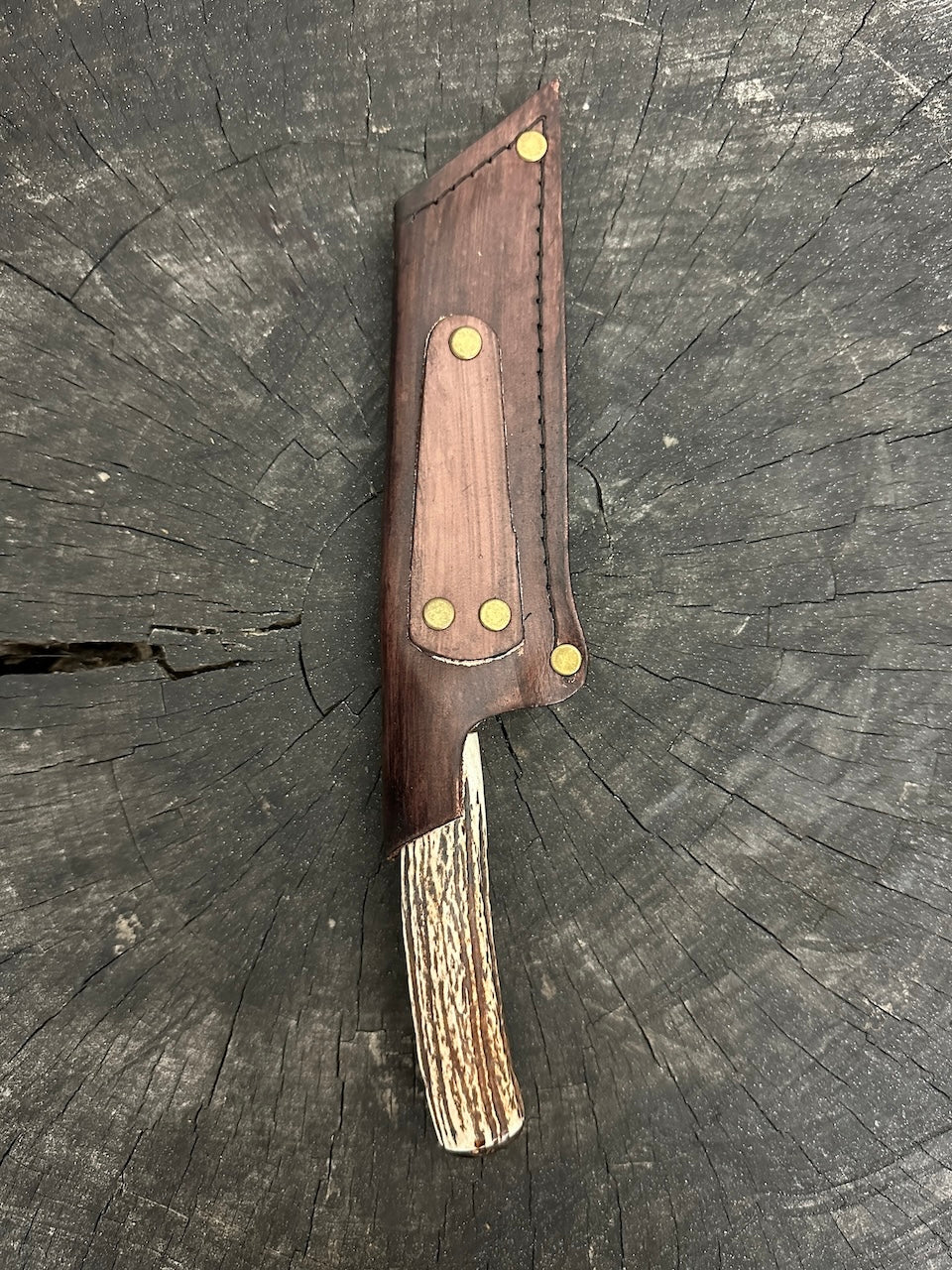 5" Damascus Bunka Knife, Deer Antler, CS1095 15n20