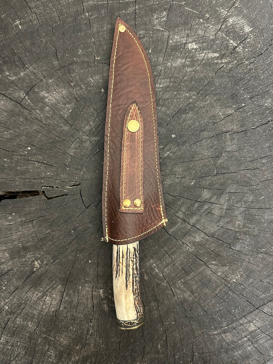 6.7" Damascus Knife, Deer Antler, CS1095 15n20