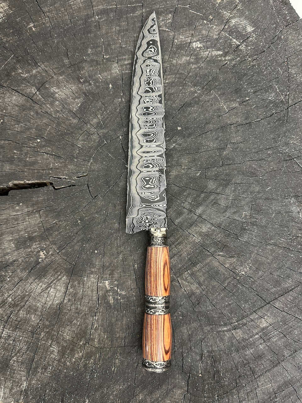 9" Damascus Chef Knife 180 Layers AH CS1095 15n20