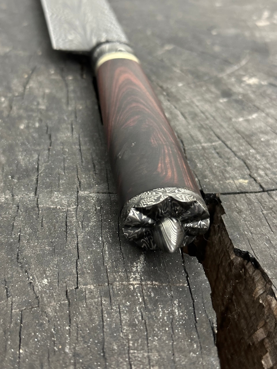 10.5" Neves Damascus Feather Knife 220 Layers CS1095 15n20