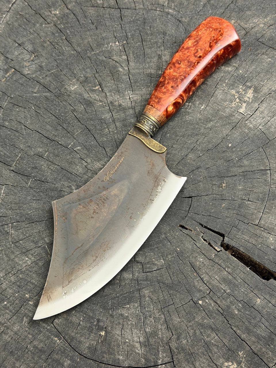 7" Cutelo Wild Cleaver, Inferno Custom Block, RSS440 - 180mm