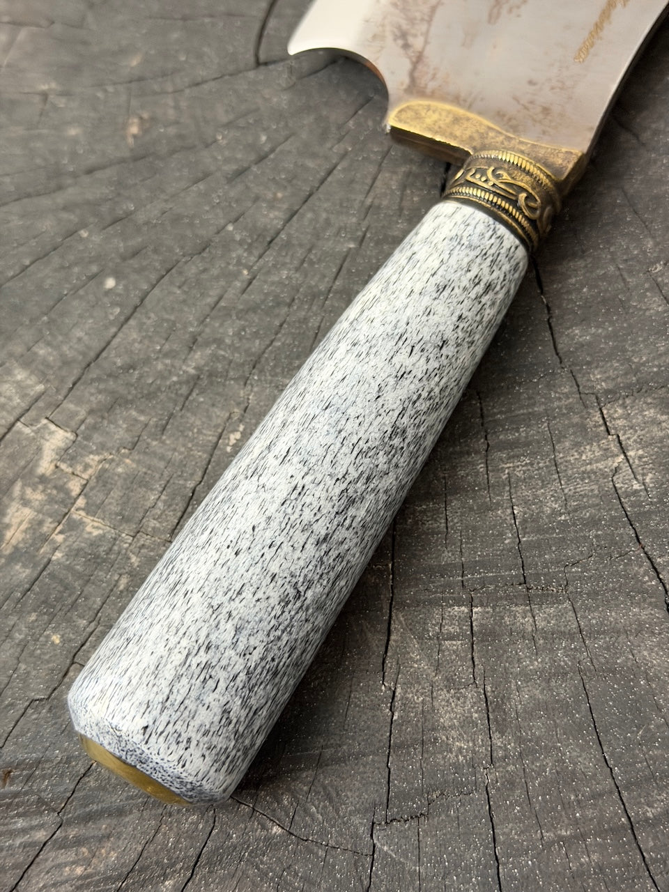 7" Cutelo Wild Cleaver, Whale Rib Bone, RSS440 - 180mm