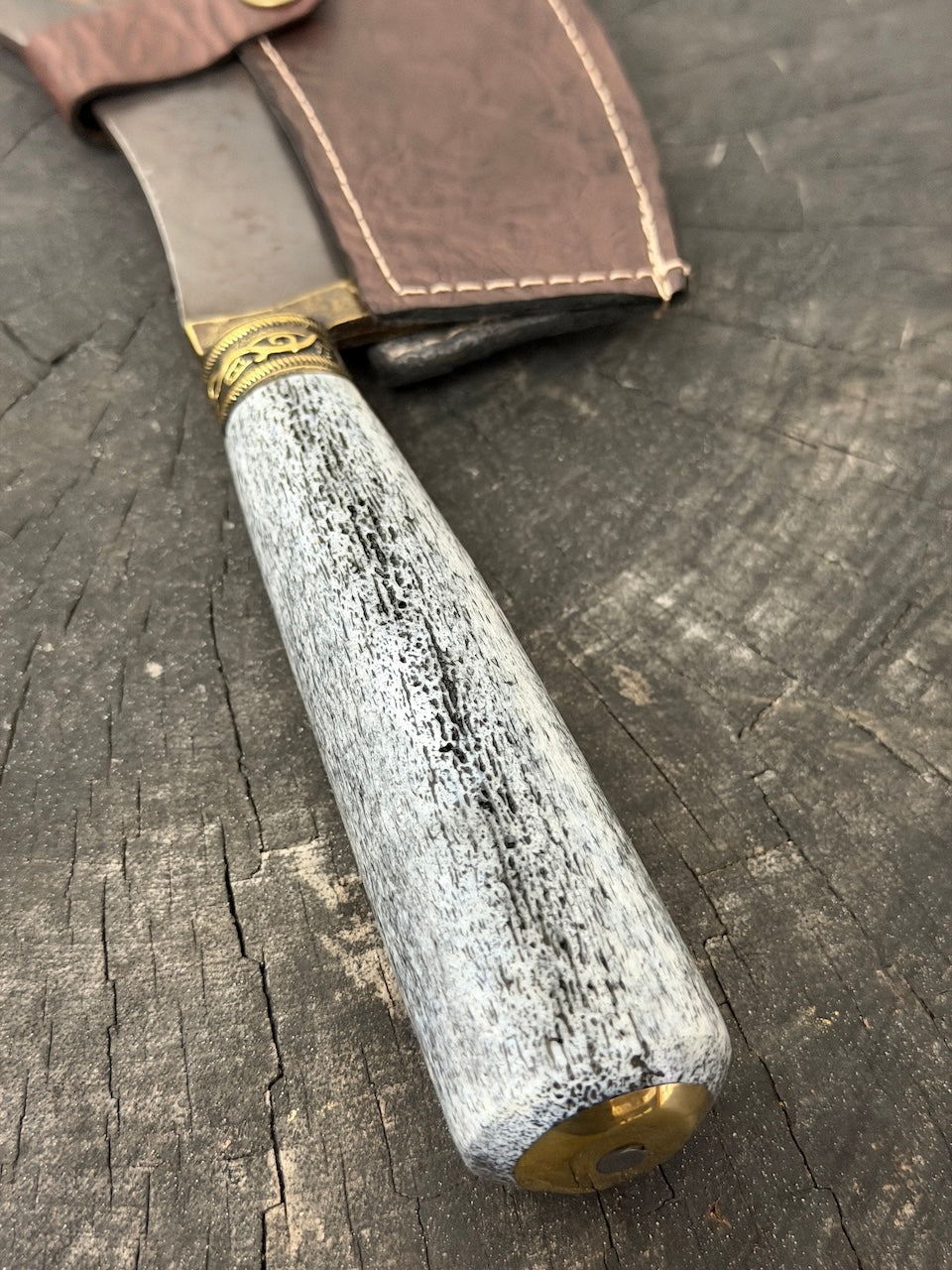 7" Cutelo Wild Cleaver, Whale Rib Bone, RSS440 - 180mm