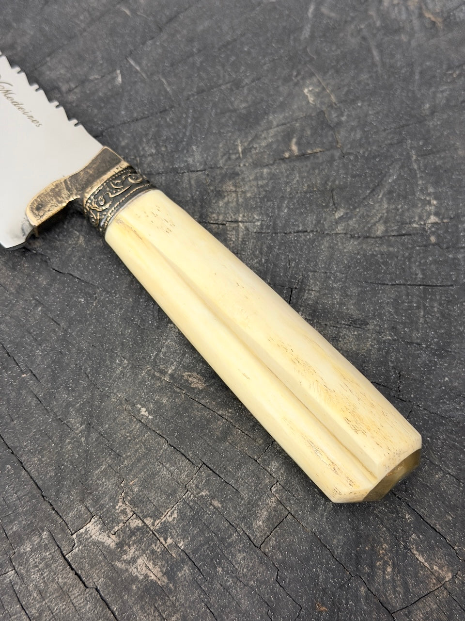 8" Artisan Knife, Ostrich Bone, SS440 - 190mm