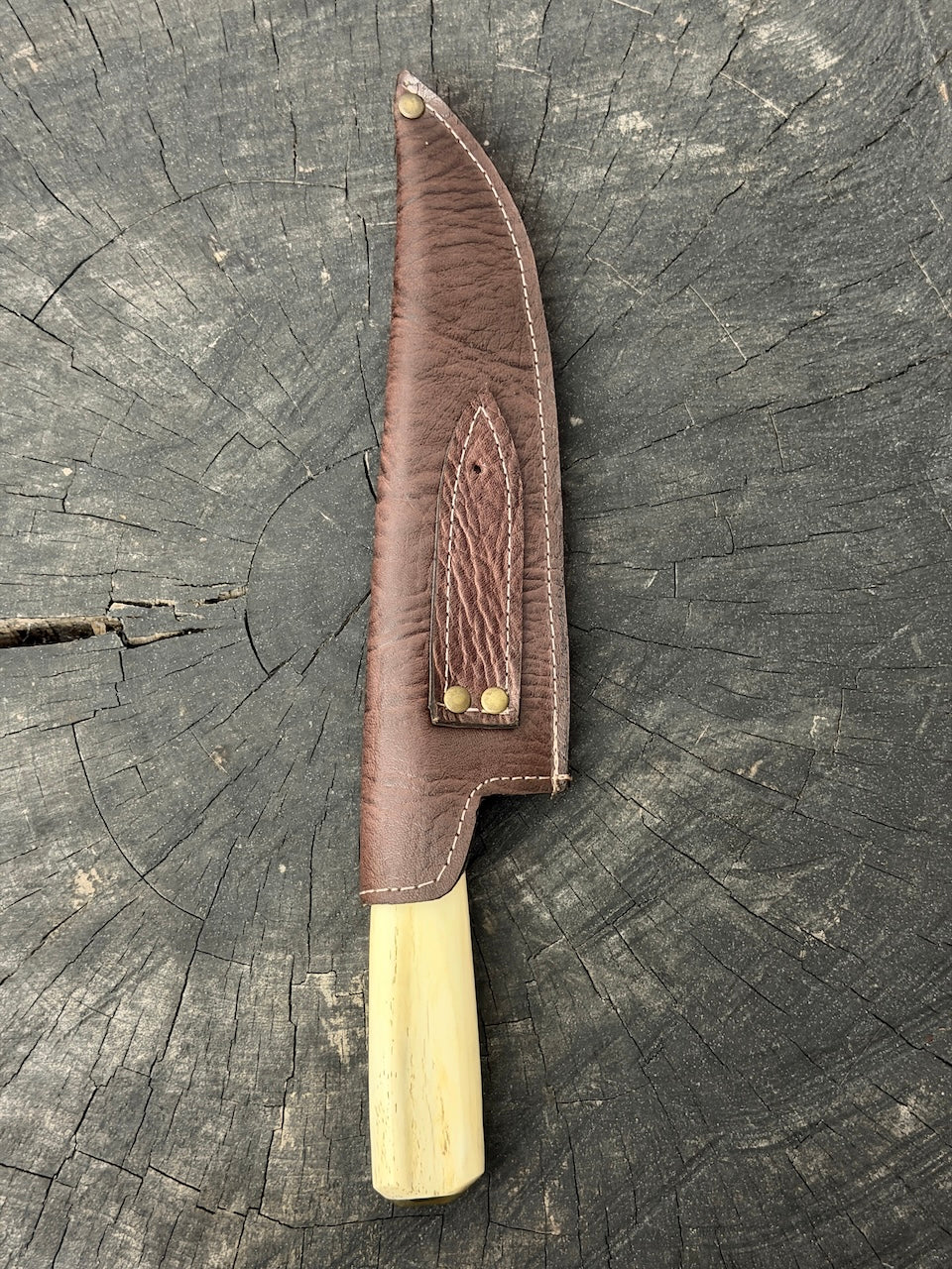 8" Artisan Knife, Ostrich Bone, SS440 - 190mm