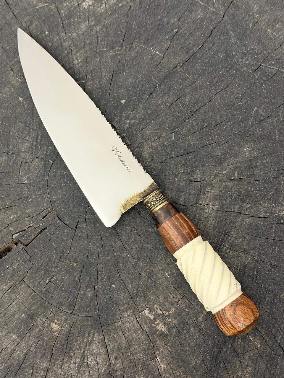 8" Picanha Chef Knife, Ostrich Bone, SS440 - 200mm