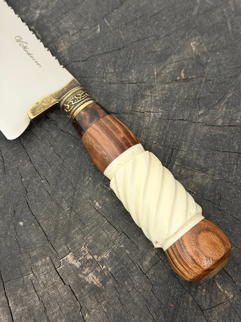 8" Picanha Chef Knife, Ostrich Bone, SS440 - 200mm