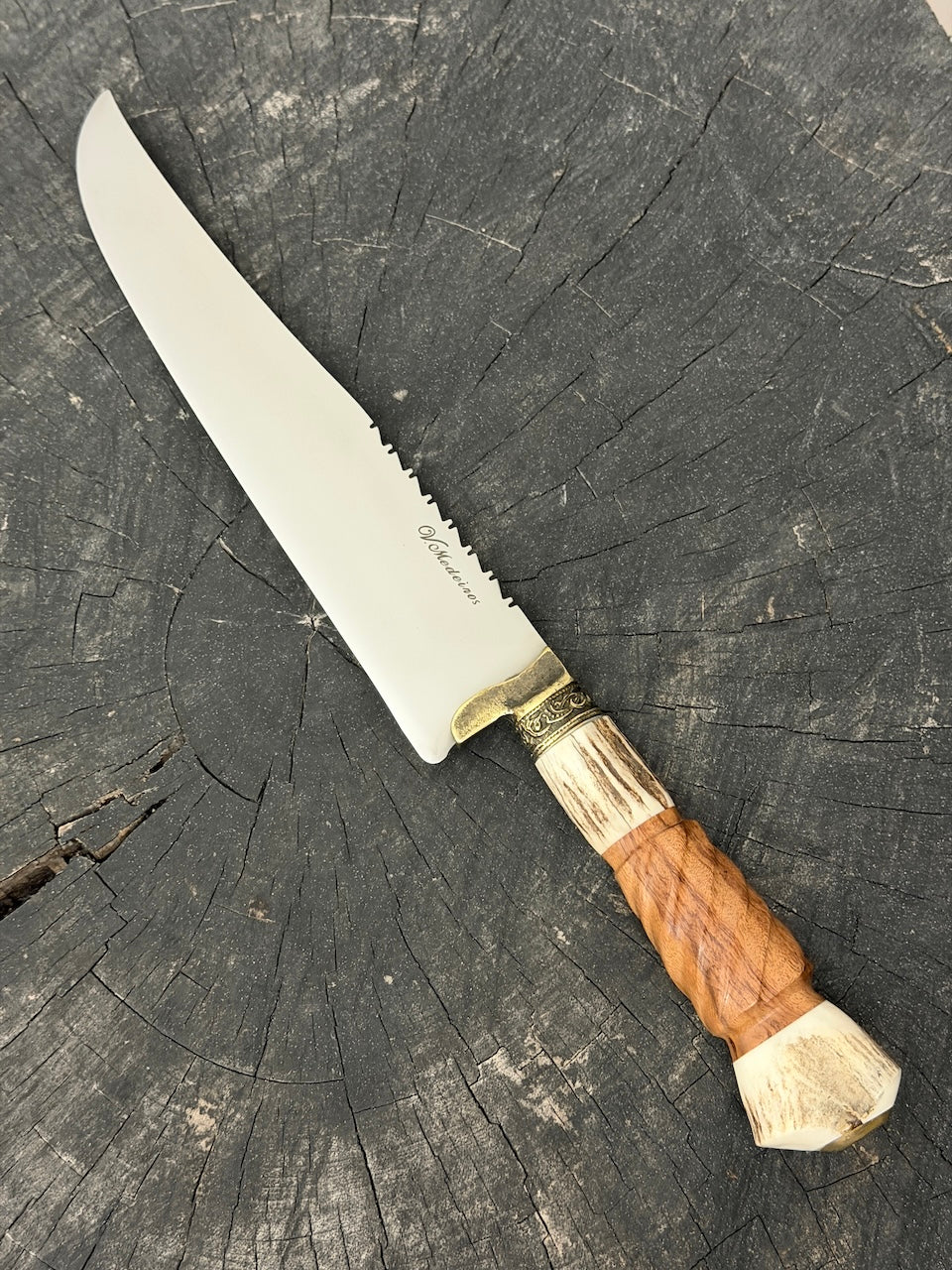 9" Artisan BBQ Knife, Deer Antler, SS440 - 230mm